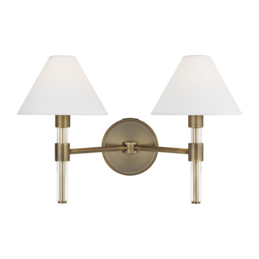 Visual Comfort Studio Robert 2 Light Vanity Light Time Worn Brass