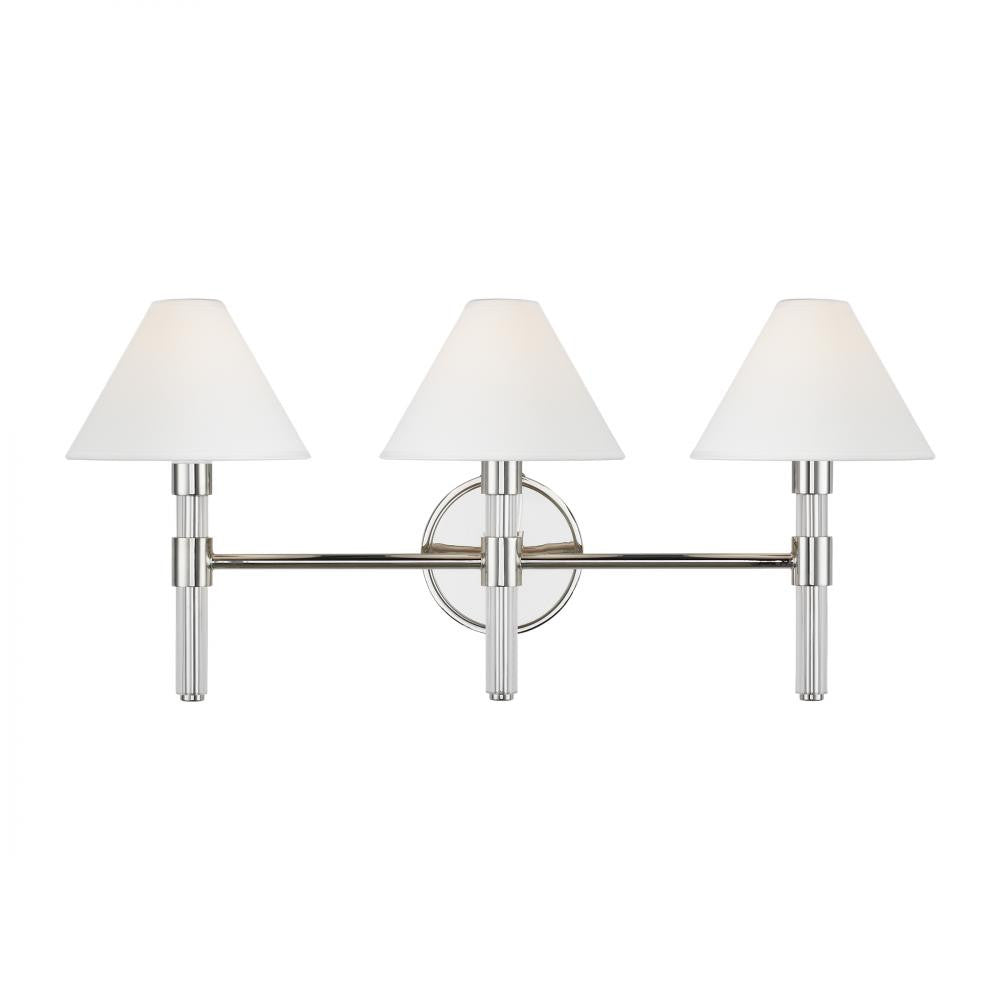 Visual Comfort Studio Robert 3 Light Vanity Light Polished Nickel