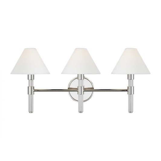 Visual Comfort Studio Robert 3 Light Vanity Light Polished Nickel