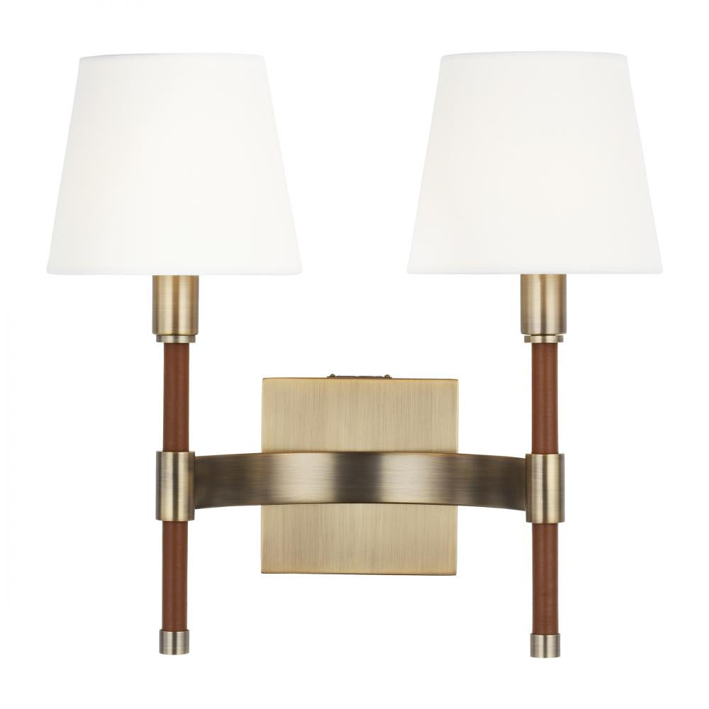 Visual Comfort Studio Katie Double Wall Sconce Time Worn Brass