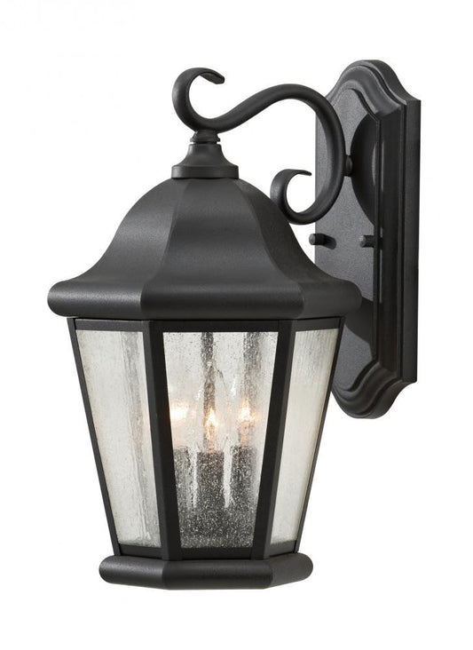 Generation Lighting Martinsville Large Three Light Outdoor Wall Lant Black