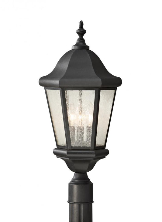 Generation Lighting Martinsville Three Light Outdoor Post Lantern Black