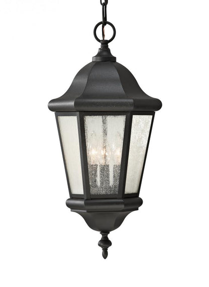 Generation Lighting Martinsville Three Light Outdoor Pendant Lantern Black