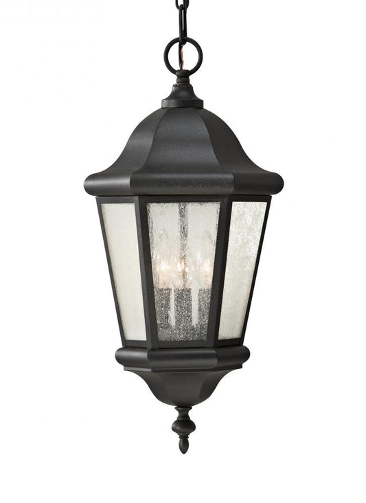 Generation Lighting Martinsville Three Light Outdoor Pendant Lantern Black