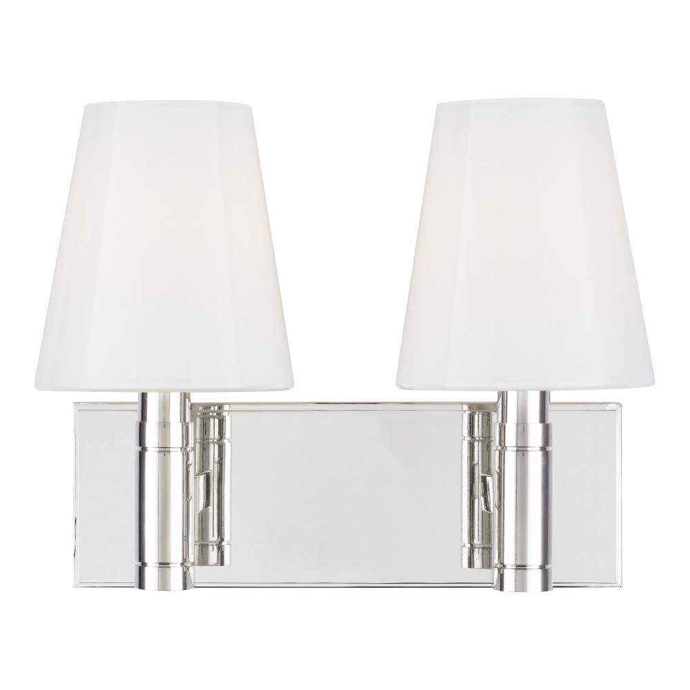 Visual Comfort Studio Beckham Classic 2 Light Vanity Light Polished Nickel