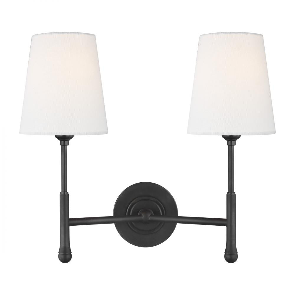 Visual Comfort Studio Capri Double Wall Sconce Aged Iron