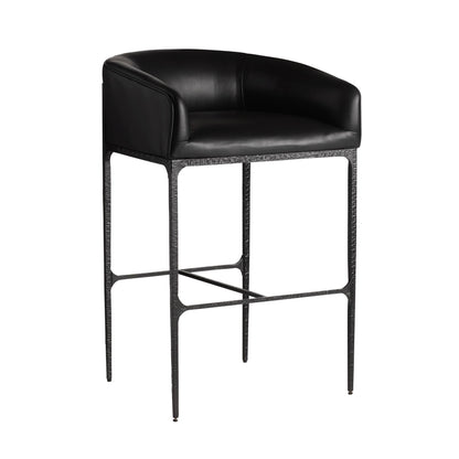 Osbourne Bar Stool Black Leather