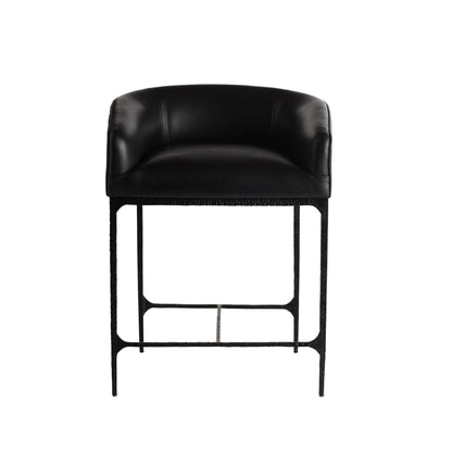 Osbourne Counter Stool Black Leather