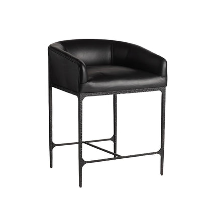 Osbourne Counter Stool Black Leather
