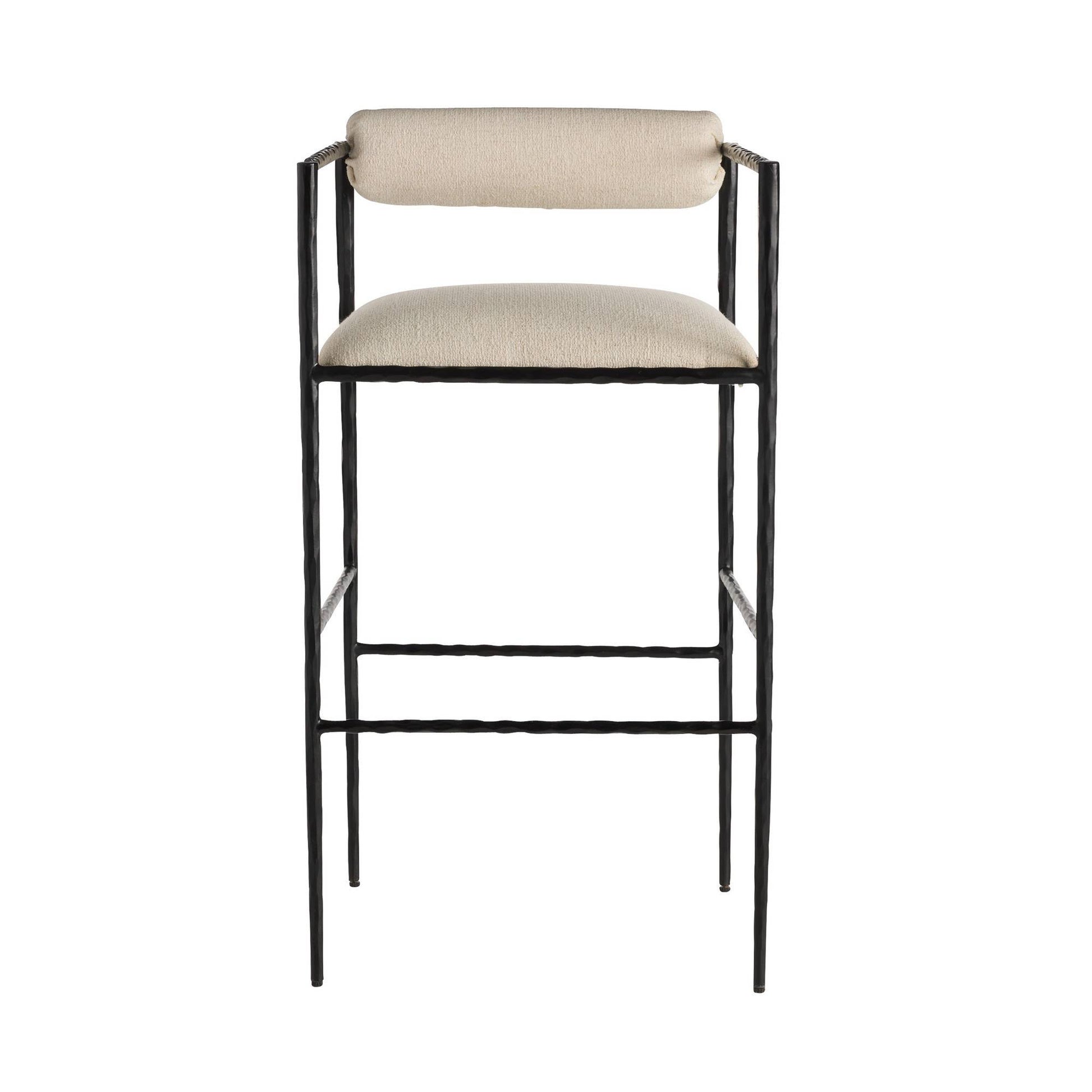 Arteriors Home Barbana Bar Stool Oxford White Performance Fabric Oxford White