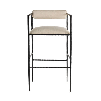 Arteriors Home Barbana Bar Stool Oxford White Performance Fabric Oxford White