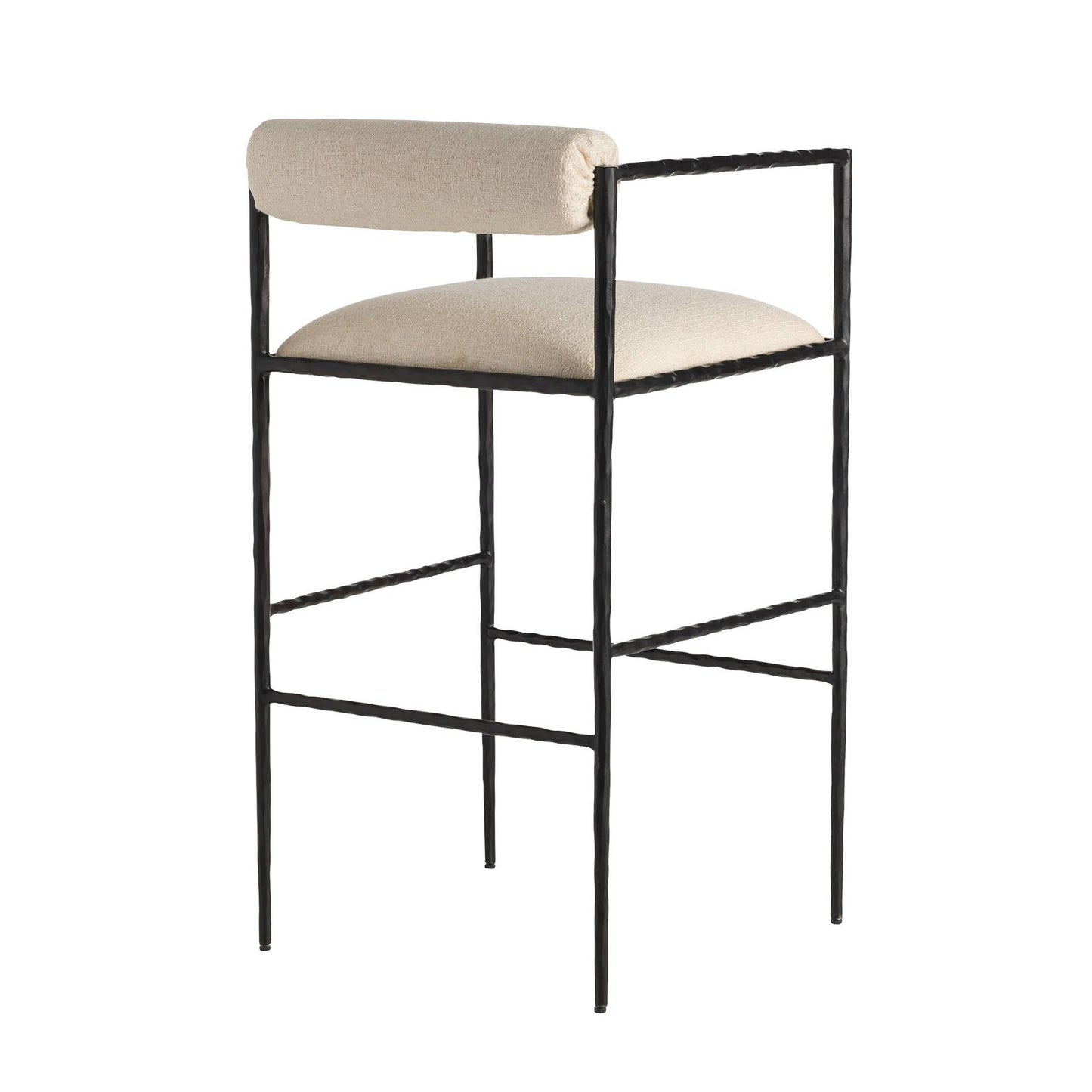 Arteriors Home Barbana Bar Stool Oxford White Performance Fabric Oxford White