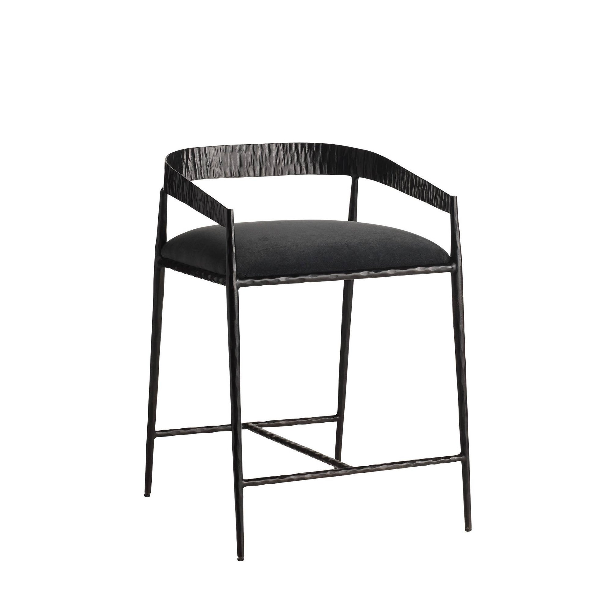 Arteriors Home Ansel Counter Stool Midnight Grey