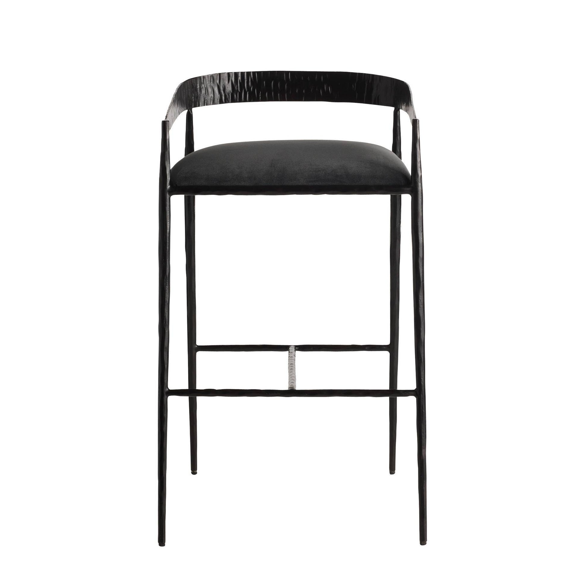 Arteriors Home Ansel Bar Stool Midnight Grey