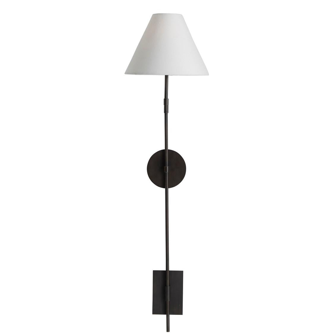 Gabby Alva Wall Sconce Brushed Bronze, Feather White Linen
