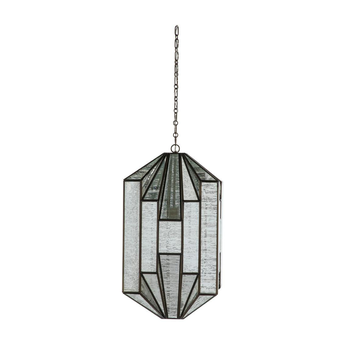 Gabby Emilio Pendant Antique Brushed Brass, Silver Mercury Glas