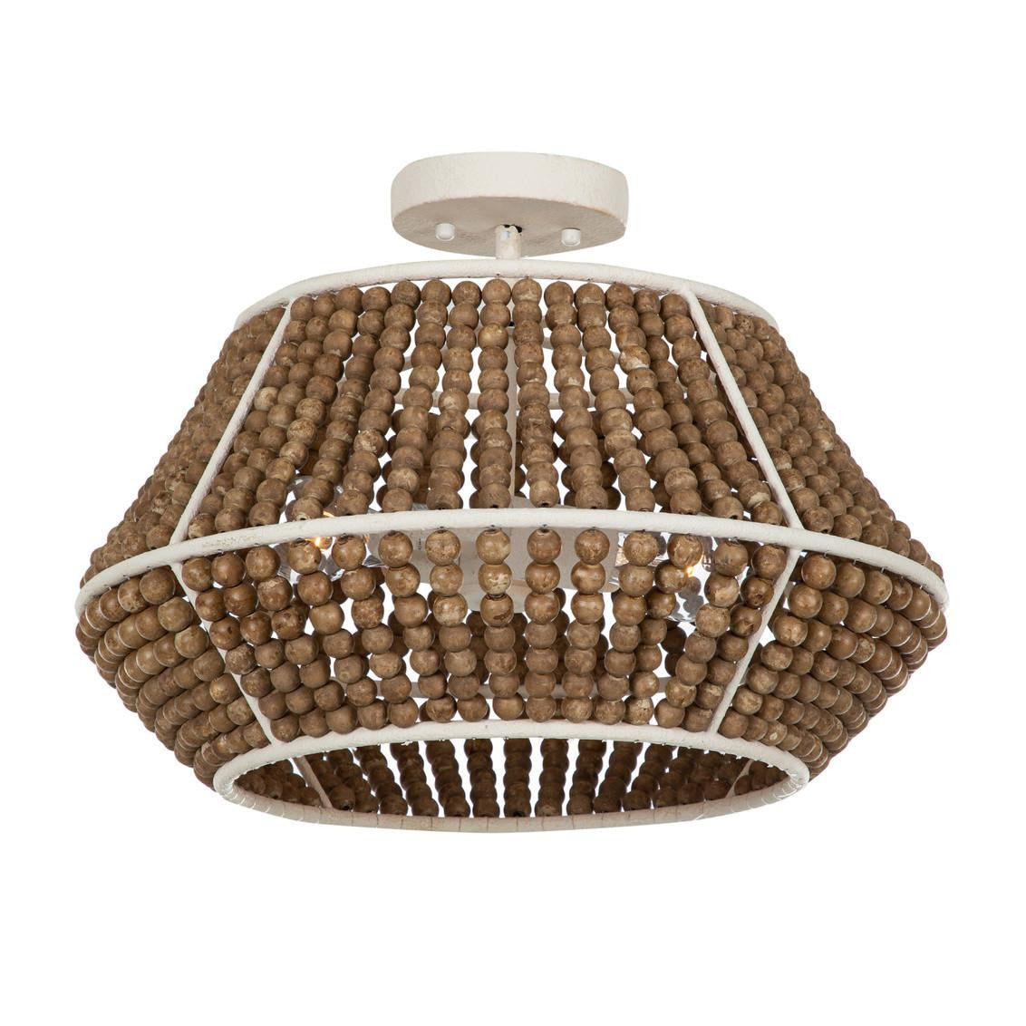 Gabby Gilmer Semi-Flush Mount Beige Washed Wood, Plaster