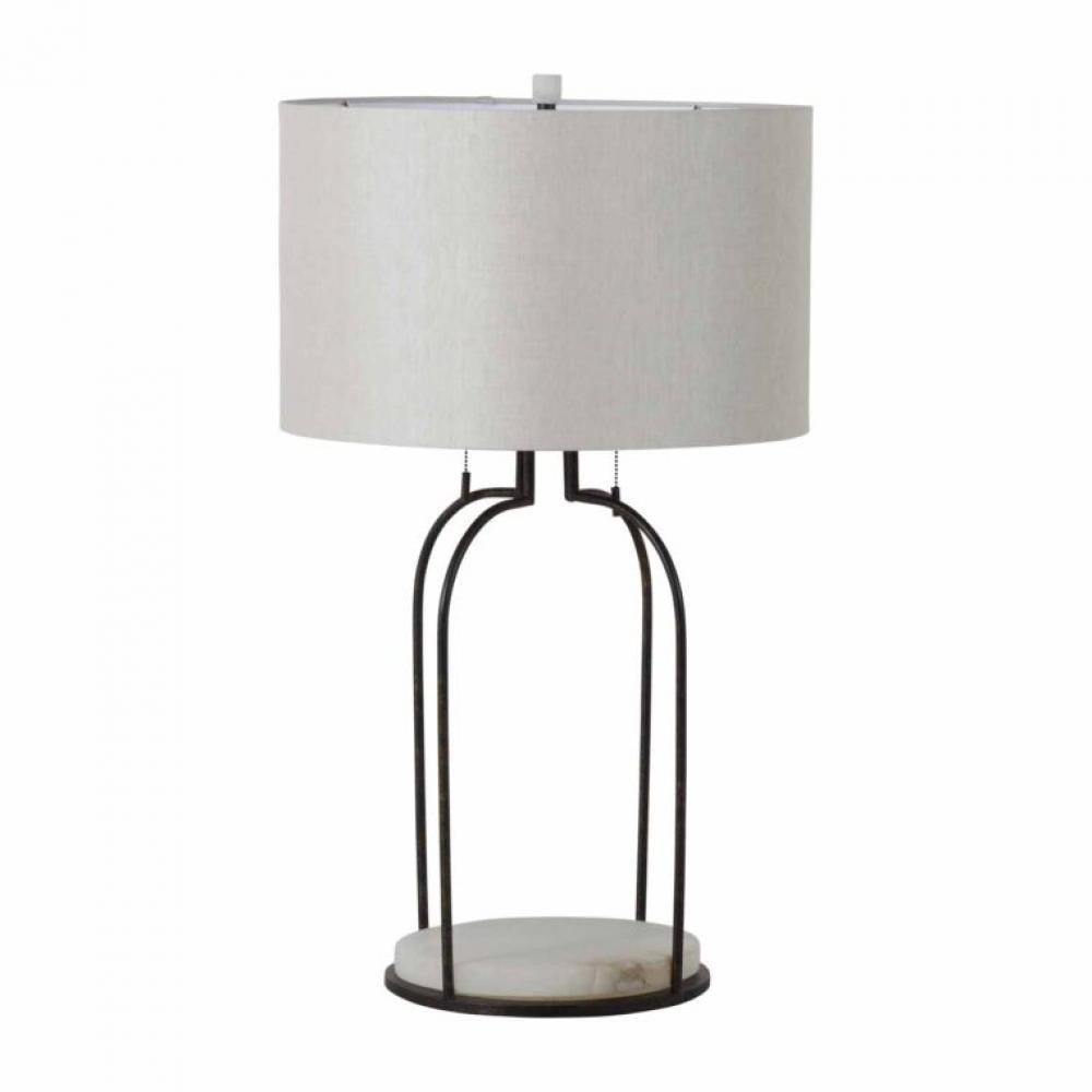 Gabby Joan Table Lamp, 1-Light, Antique Bronze, White Linen Shade, 38.5"H (SCH-169090 YUU6003R8C)