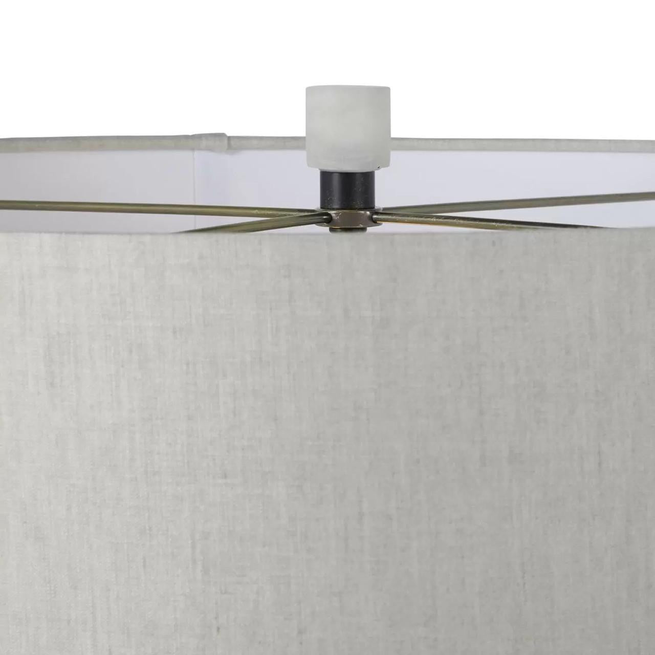 Gabby Joan Table Lamp, 1-Light, Antique Bronze, White Linen Shade, 38.5"H (SCH-169090 YUU6003R8C)