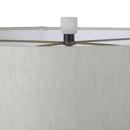 Gabby Joan Table Lamp, 1-Light, Antique Bronze, White Linen Shade, 38.5"H (SCH-169090 YUU6003R8C)