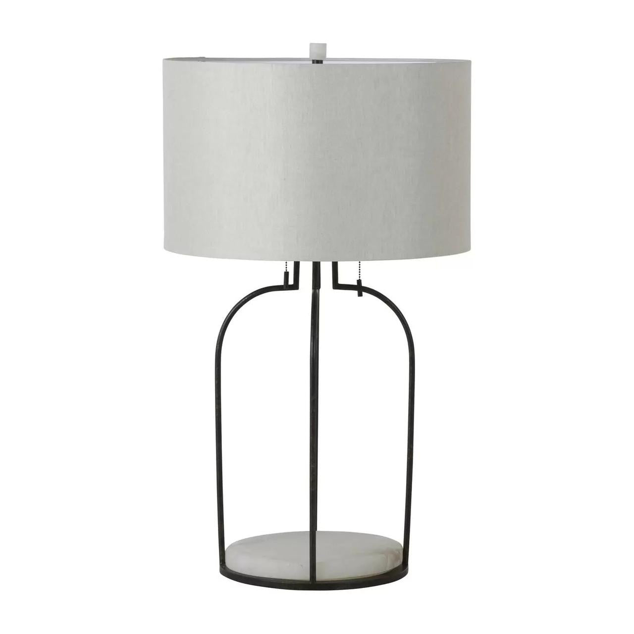 Gabby Joan Table Lamp, 1-Light, Antique Bronze, White Linen Shade, 38.5"H (SCH-169090 YUU6003R8C)