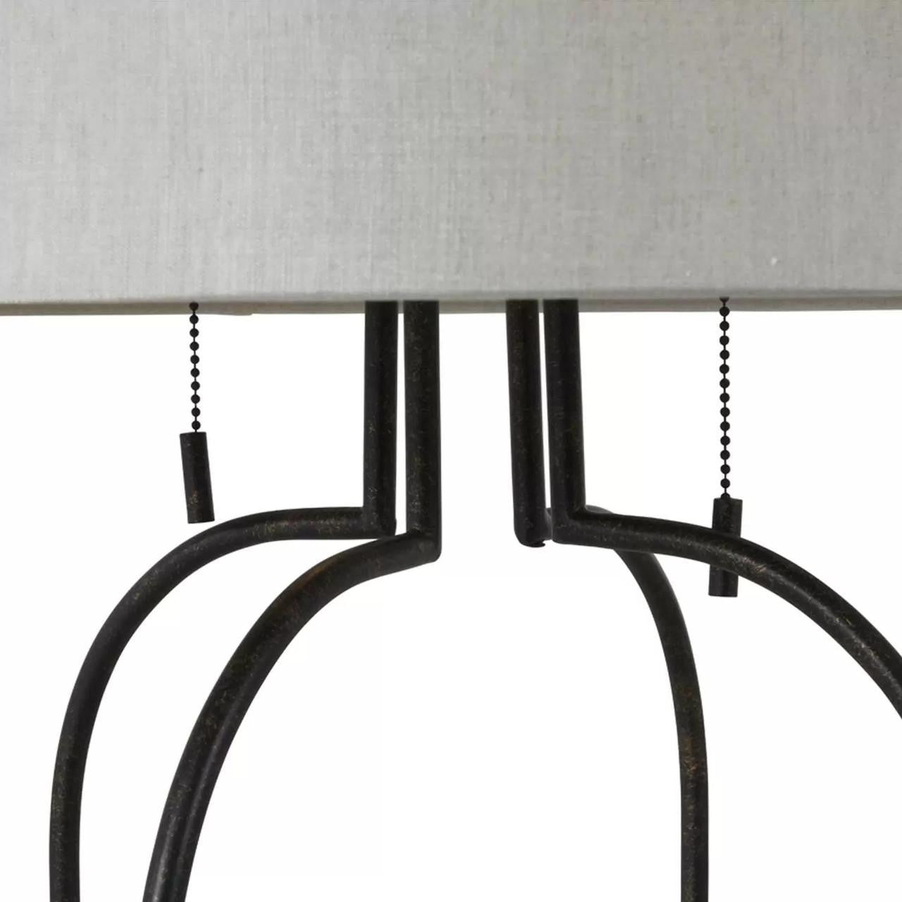 Gabby Joan Table Lamp, 1-Light, Antique Bronze, White Linen Shade, 38.5"H (SCH-169090 YUU6003R8C)
