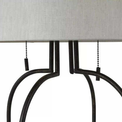 Gabby Joan Table Lamp, 1-Light, Antique Bronze, White Linen Shade, 38.5"H (SCH-169090 YUU6003R8C)
