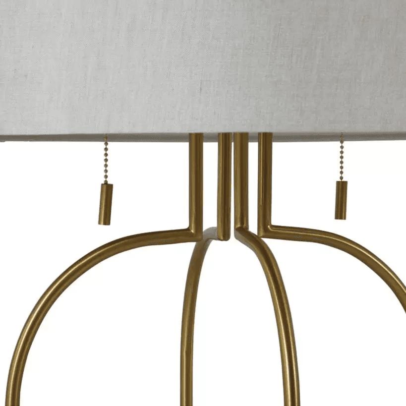 Gabby Joan Table Lamp, 1-Light, Brass, White Linen Shade, 38.5"H (SCH-169085 YUU6003R8A)