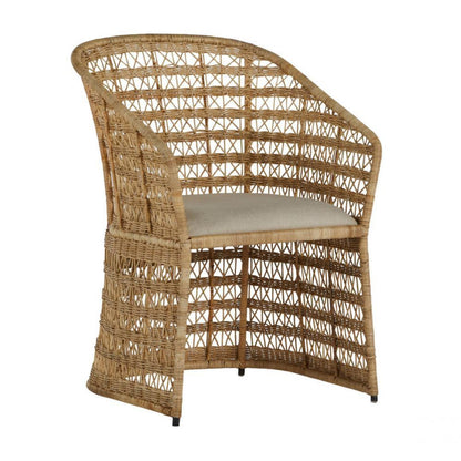 Gabby Libby Dining Chair Dark Gray Metal, Natural Rattan