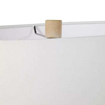 Gabby Maddox Table Lamp, 1-Light, Plaster White, Feather White Linen Shade, 30"H (SCH-170020 YUU6003R98)