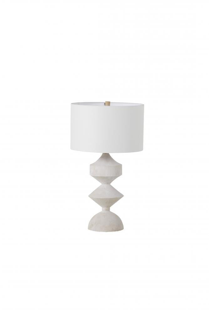 Gabby Maddox Table Lamp, 1-Light, Plaster White, Feather White Linen Shade, 30"H (SCH-170020 YUU6003R98)