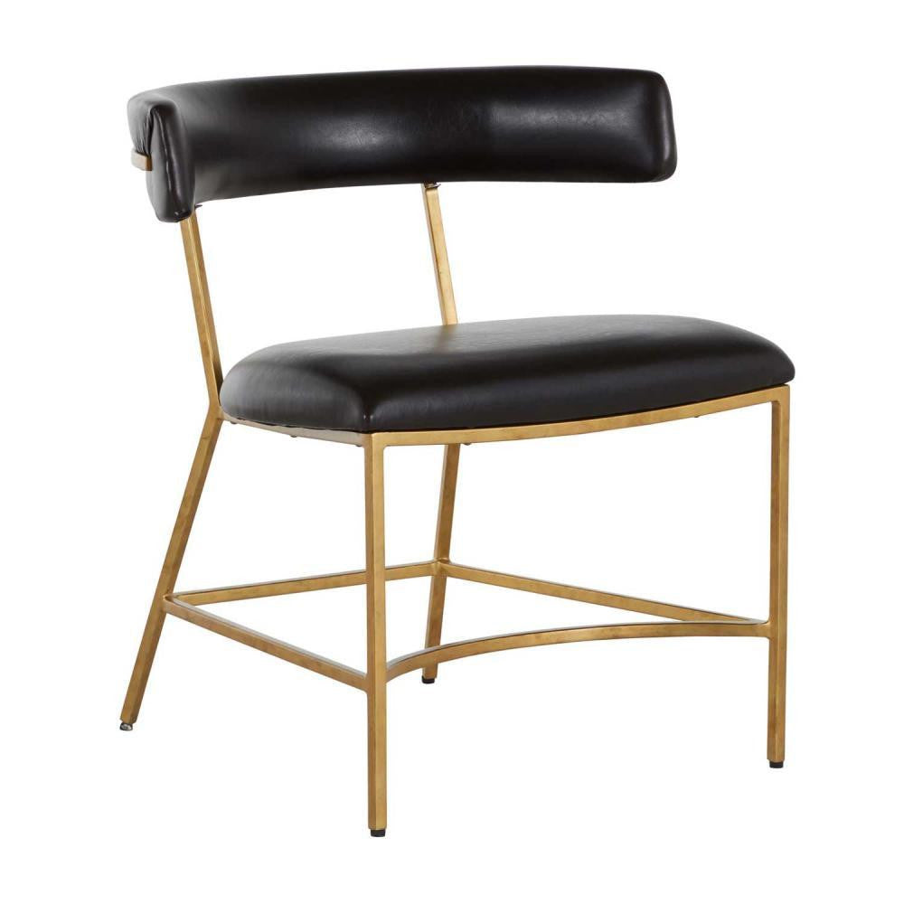 Gabby Matthew Dining Chair Dark Brown, Gold
