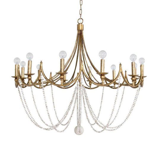 Gabby Sandra Chandelier Antique Gold, Antique White