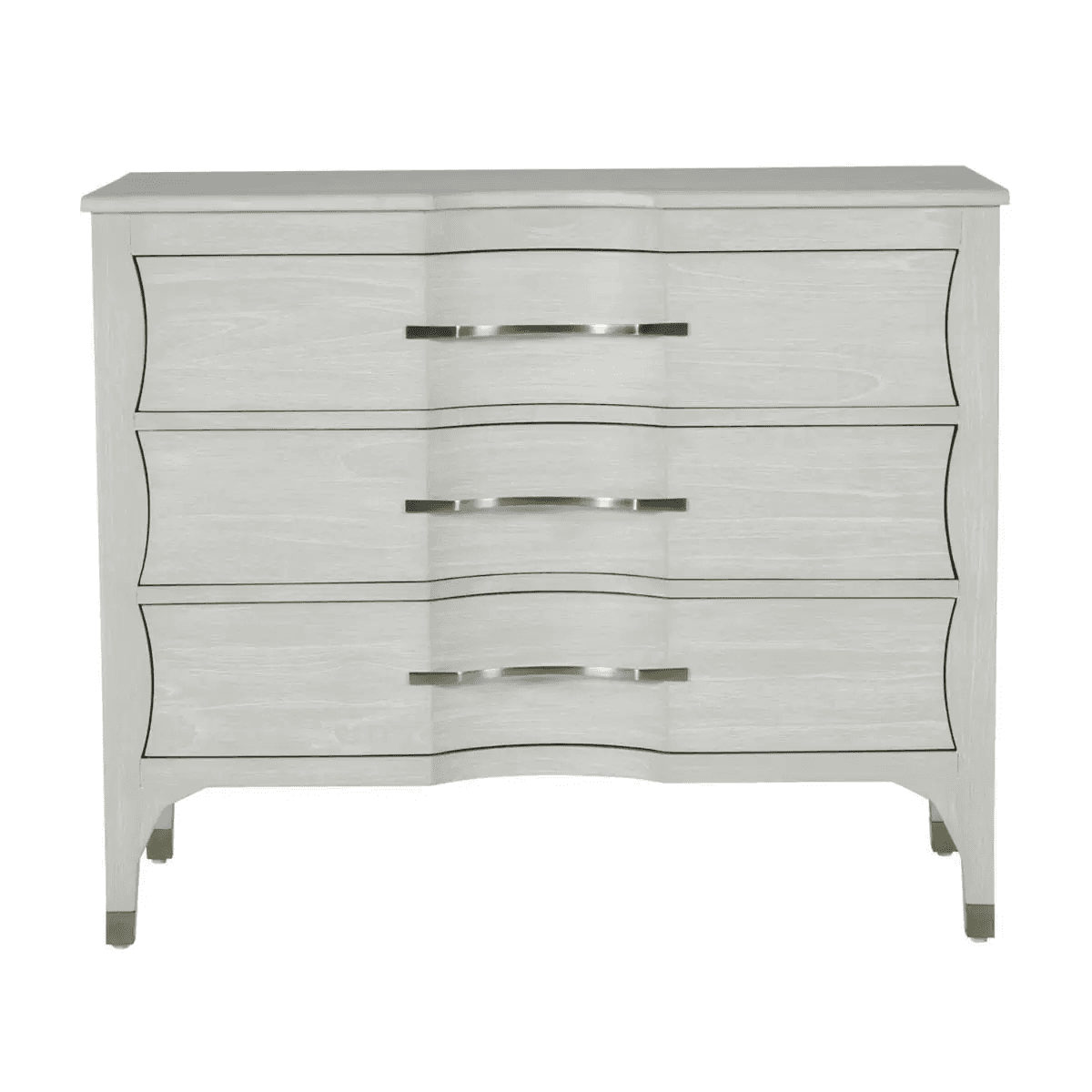 Gabby Sherman Chest Cerused White, Stainless Gold
