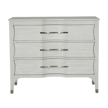 Gabby Sherman Chest Cerused White, Stainless Gold