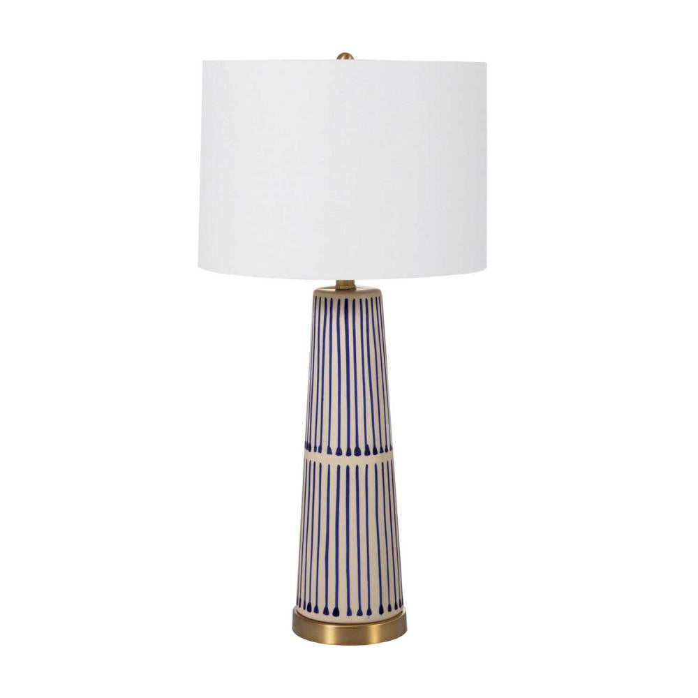 Gabby Sophie Table Lamp Navy Blue, Antique Brass