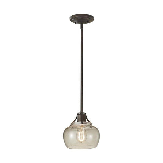 Generation Lighting Urban Renewal Round Glass Pendant Rustic Iron