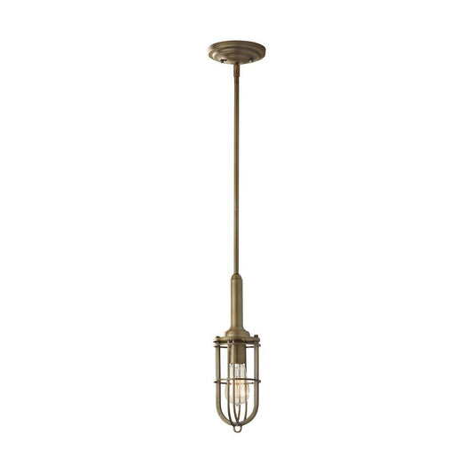 Generation Lighting Urban Renewal Closed Cage Pendant Dark Antique Brass