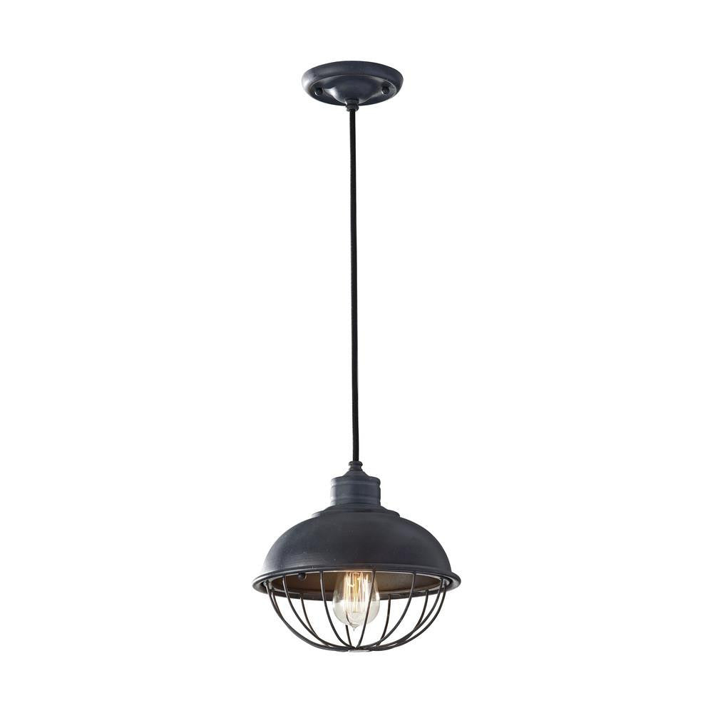 Generation Lighting Urban Renewal Round Cage Pendant Antique Forged Iron