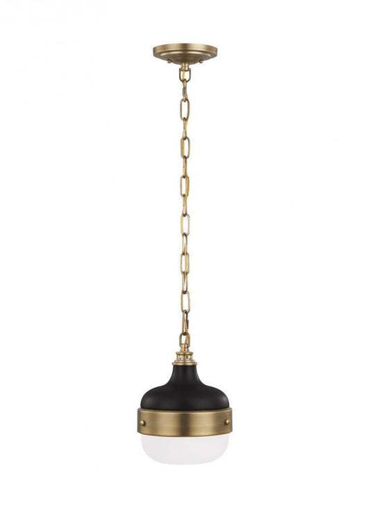 Generation Lighting Cadence Mini Pendant Dark Antique Brass, Matte Black