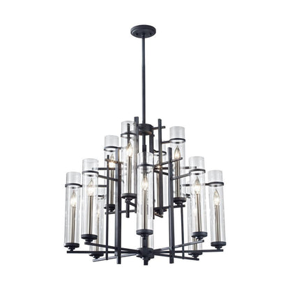 Generation Lighting Ethan Extra Large Chandelier Antique Forged Iron / Brushed Steel