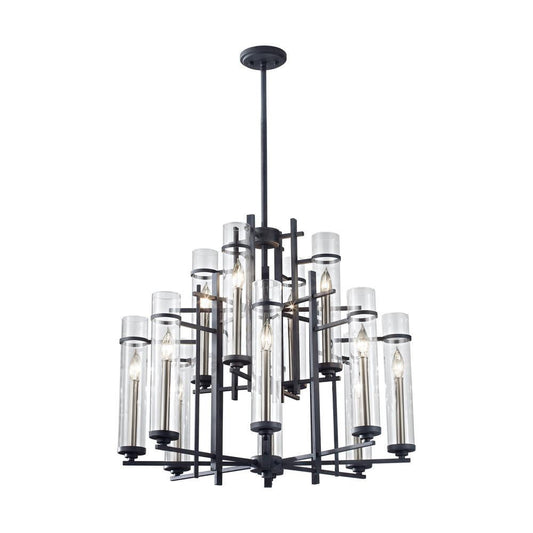Generation Lighting Ethan Extra Large Chandelier Antique Forged Iron / Brushed Steel