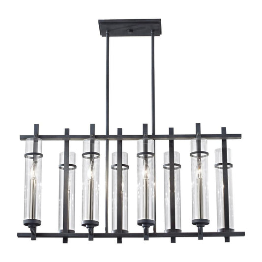 Generation Lighting Ethan Linear Chandelier Antique Forged Iron / Brushed Steel