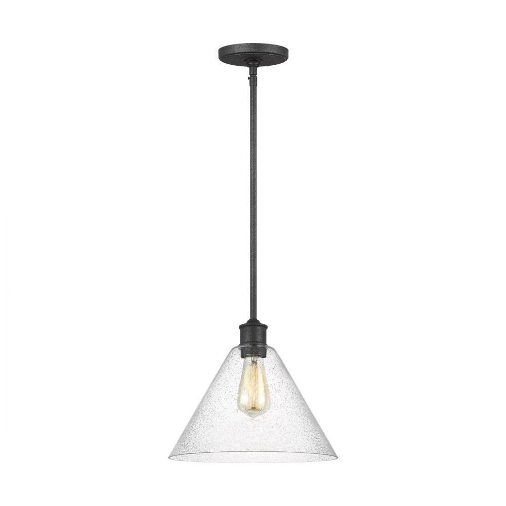 Generation Lighting Belton One Light Pendant Midnight Black