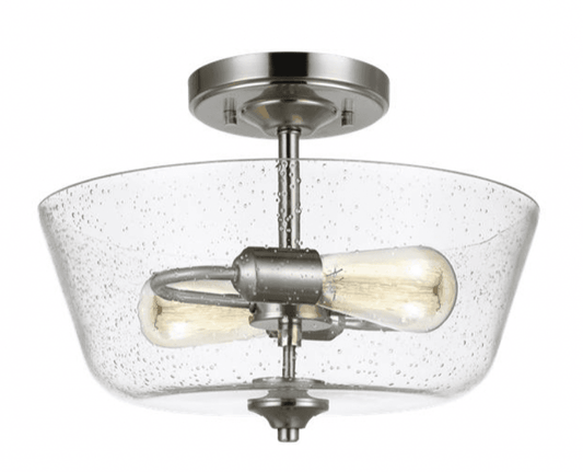 Generation Lighting Belton Two Light Ceiling Semi-Flush Mount Midnight Black