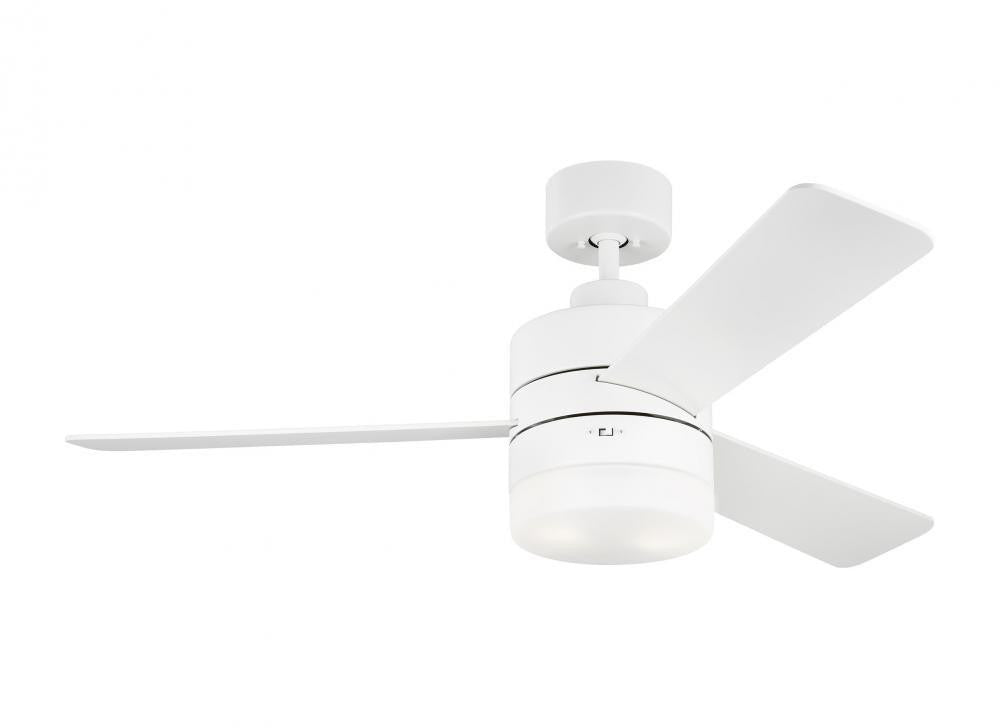 Generation Lighting Era 44" Dimmable LED Indoor/Outdoor Ceiling Fan with Light Kit - Matte White with Matte White Blades