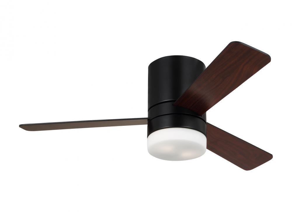 Generation Lighting Era 44" Hugger LED Ceiling Fan - Midnight Black Housing with Midnight Black/American Walnut Reversible Blades