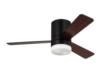 Generation Lighting Era 44" Hugger LED Ceiling Fan - Midnight Black Housing with Midnight Black/American Walnut Reversible Blades