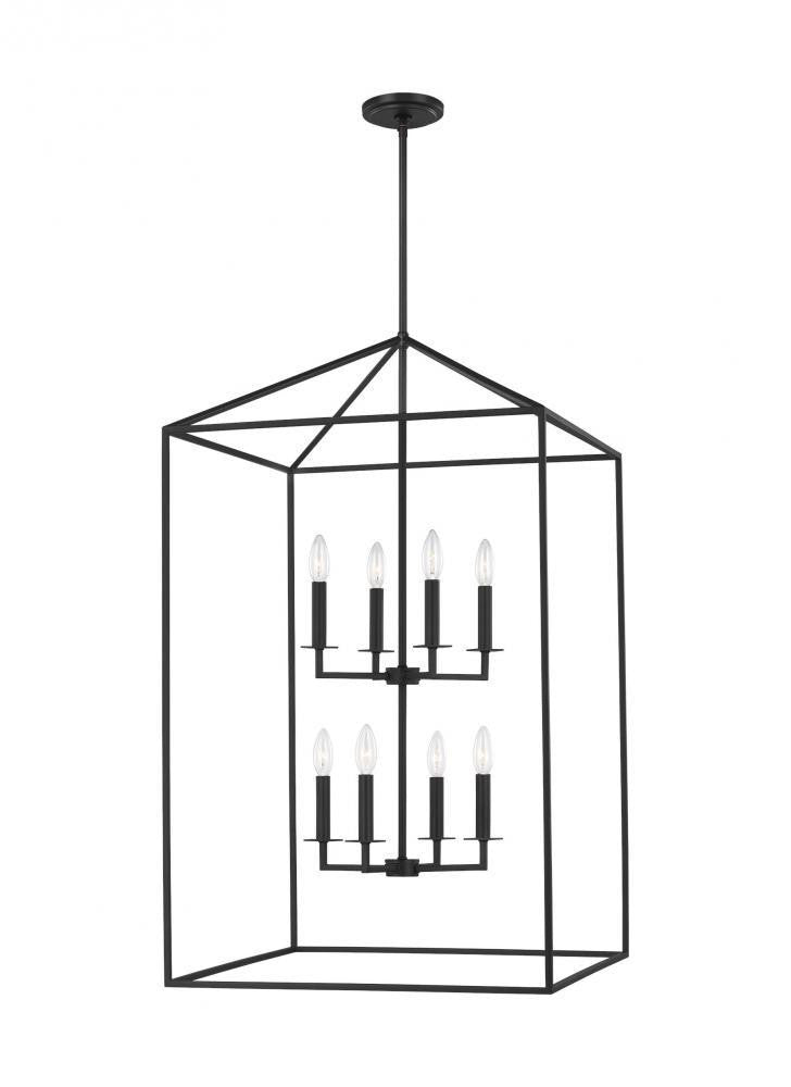 Generation Lighting Perryton Extra Large Eight Light Hall / Foyer Midnight Black