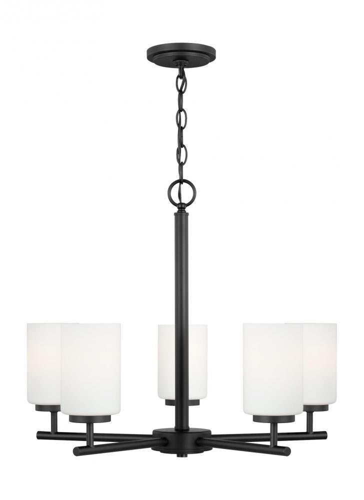 Generation Lighting Oslo Five Light Chandelier Midnight Black